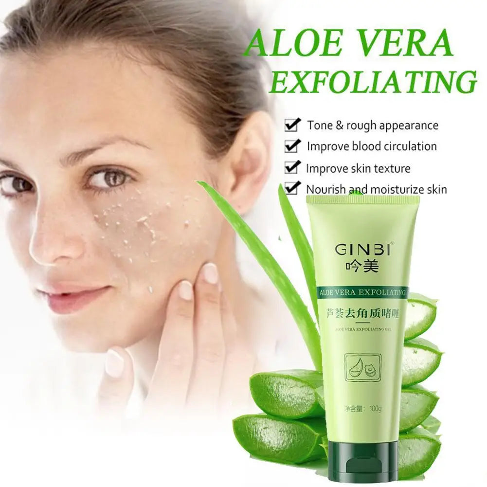Face Exfoliating Gel Aloe Vera Facial Exfoliating Scrub Cleanses Remove Blackhead Moisturizing Shrink Pores Skin Care 30g-100g